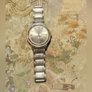 Silver and Gold Watch with Day Display